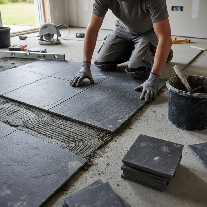 Local Slate Floor Installation pros at work